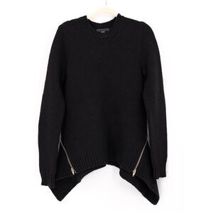 Alexander Wang Womens XS Sweater Black Knit Long Sleeve Zip Back Pull Over Top